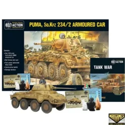 Shop All*Bolt Action - Tank War: Puma, Sd.Kfz 234/2 Armoured Car + Digital Guide - Miniature Marvels: Airplane Models & Painted Dice