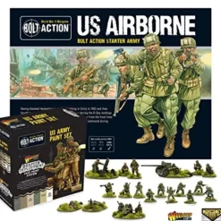 Shop All*Bolt Action - USA: US Airborne Starter Army and US Army Paint Set - Miniature Marvels: Airplane Models & Painted Dice