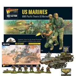 Shop All*Bolt Action - USA: US Marines and M3 Stuart Set - Miniature Marvels: Airplane Models & Painted Dice
