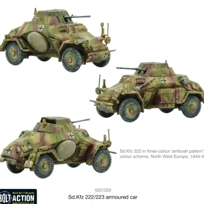 Shop All*Bolt Action: Sd.Kfz 222/223 Armoured Car - Miniature Marvels: Airplane Models & Painted Dice