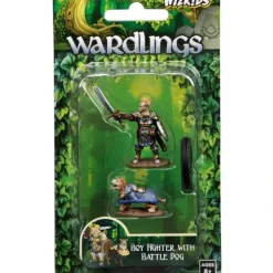 Miniature<Boy Fighter & Battle Dog: WizKids Wardlings WZK 73320 - Miniature Marvels: Airplane Models & Painted Dice