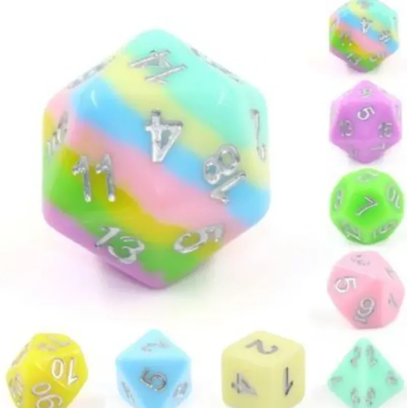 Shop All*Calliope Pastel 8pc Dice Set - Miniature Marvels: Airplane Models & Painted Dice