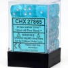 Dice<Caribbean Blue / White: Frosted 36d6 12mm Dice Block CHX 27816 - Miniature Marvels: Airplane Models & Painted Dice