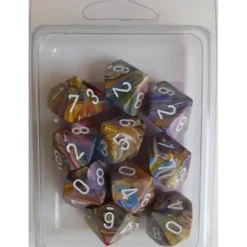 Dice<Carousel / White: Festive d10 Dice Set (10's) CHX 27240 - Miniature Marvels: Airplane Models & Painted Dice