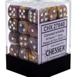 Dice<Carousel / White: Festive 36d6 12mm Dice Block CHX 27840 - Miniature Marvels: Airplane Models & Painted Dice