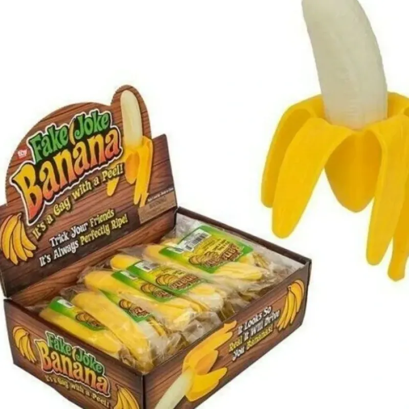 Egpull<CASE OF 12 Banana Squishy Soft Stress Relief Squeeze Fruit Gag Joke Novelty Toy - Miniature Marvels: Airplane Models & Painted Dice