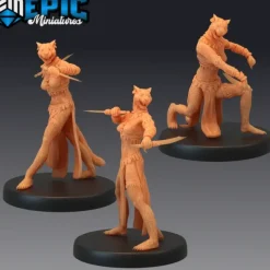 Miniature<Catfolk Jaguars - Miniature Marvels: Airplane Models & Painted Dice