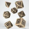 Dice<Celtic 3D Revised Beige & Black Dice Set (7) QWS SCER18 - Miniature Marvels: Airplane Models & Painted Dice