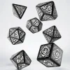 Dice<Celtic 3D Revised Black & White Dice Set (7) QWS SCER05 - Miniature Marvels: Airplane Models & Painted Dice