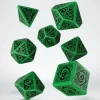 Dice<Celtic 3D Revised Green & Black Dice Set (7) QWS SCER15 - Miniature Marvels: Airplane Models & Painted Dice