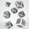 Dice<Celtic 3D Revised White & Black Dice Set (7) QWS SCER02 - Miniature Marvels: Airplane Models & Painted Dice