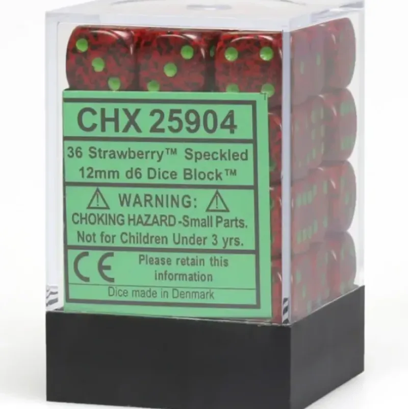 Shop All*Chessex CHX25904 D6 Cube 12mm Speckled Strawberry Dice - Miniature Marvels: Airplane Models & Painted Dice