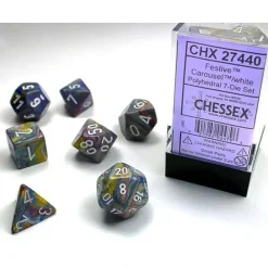 Shop All*Chessex CHX27440 Festive Carousel Dice w/ White Numbers - Miniature Marvels: Airplane Models & Painted Dice