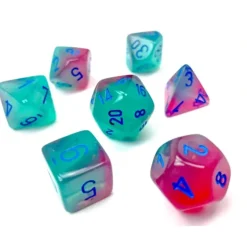 Shop All*Chessex CHX26464 Gemini Gel Green-Pink/Blue Luminary Dice - Miniature Marvels: Airplane Models & Painted Dice