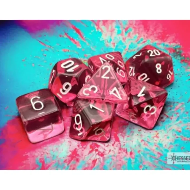 Shop All*Chessex CHX23084 Translucent Pink w/White Numbers - Miniature Marvels: Airplane Models & Painted Dice