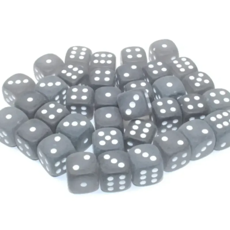 Shop All*Chessex CHXLE415 Discontinued Frosted Smoke Dice w/white numbers. - Miniature Marvels: Airplane Models & Painted Dice