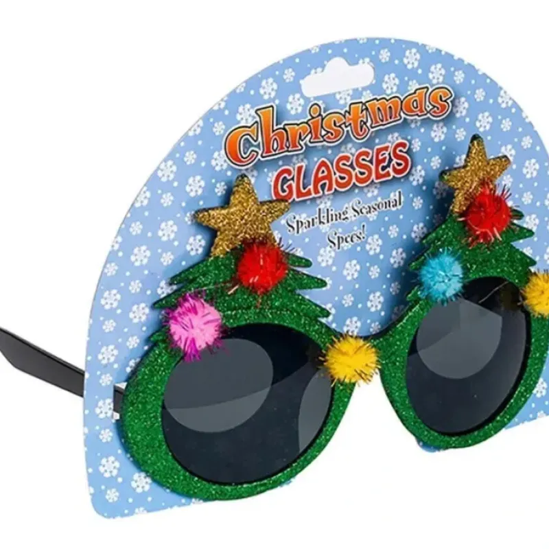 Egpull<Christmas Tree Sunglasses - Holiday Shades - Sparkling Seasonal Glasses - GaG - Miniature Marvels: Airplane Models & Painted Dice