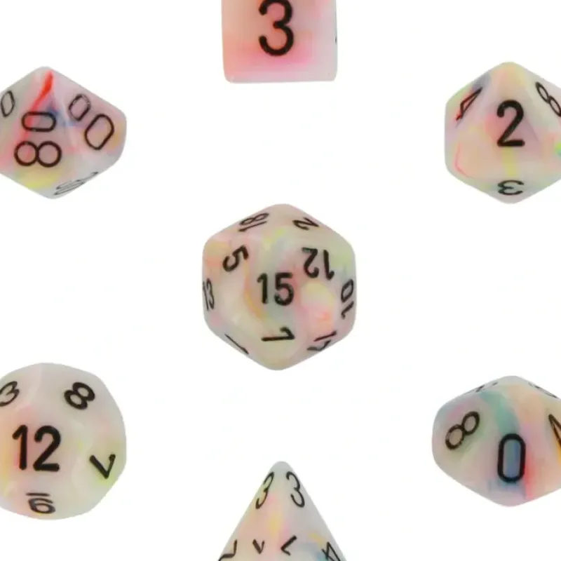 Dice<Circus / Black: Festive Polyhedral Die Set (7's) CHX 27442 - Miniature Marvels: Airplane Models & Painted Dice