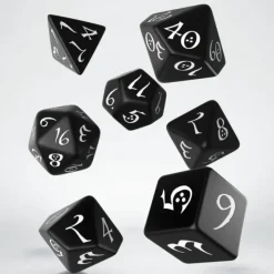 Dice<Classic RPG Black & White Dice Set (7) QWS SCLE05 - Miniature Marvels: Airplane Models & Painted Dice