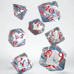 Dice<Classic RPG Translucent & Blue-Red Dice Set (7) QWS SCLE16 - Miniature Marvels: Airplane Models & Painted Dice