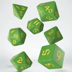 Dice<Classic Runic Green & Yellow Dice Set QWS SCLR2F - Miniature Marvels: Airplane Models & Painted Dice