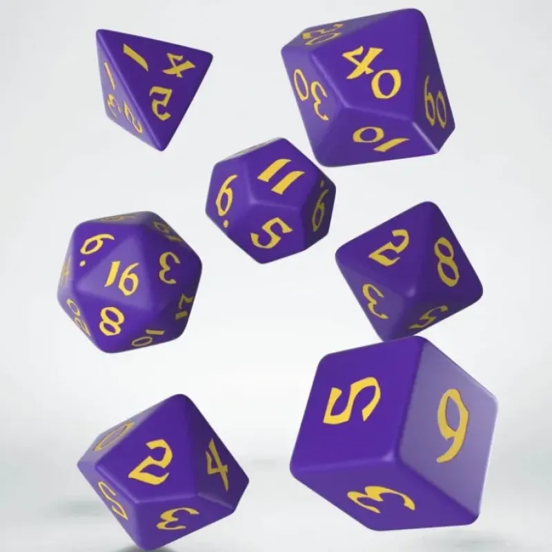 Dice<Classic Runic Purple & Yellow Dice Set (7) QWS SCLR93 - Miniature Marvels: Airplane Models & Painted Dice