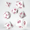 Dice<Classic Runic White & Red Dice Set (7) QWS SCLR26 - Miniature Marvels: Airplane Models & Painted Dice
