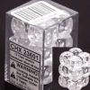 Dice<Clear with White: Translucent 12d6 16mm Dice Set CHX 23601 - Miniature Marvels: Airplane Models & Painted Dice