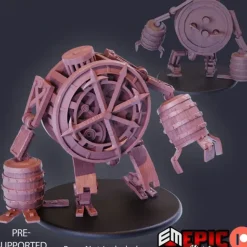 Miniature<Clock Golem - Miniature Marvels: Airplane Models & Painted Dice