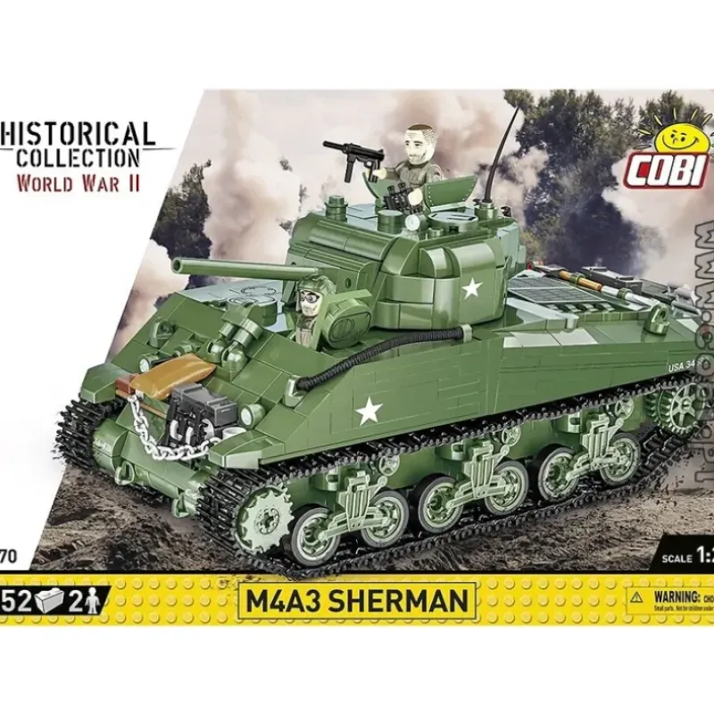 Airplane Model*Cobi 2570 1:28 M4A3 Sherman - Miniature Marvels: Airplane Models & Painted Dice