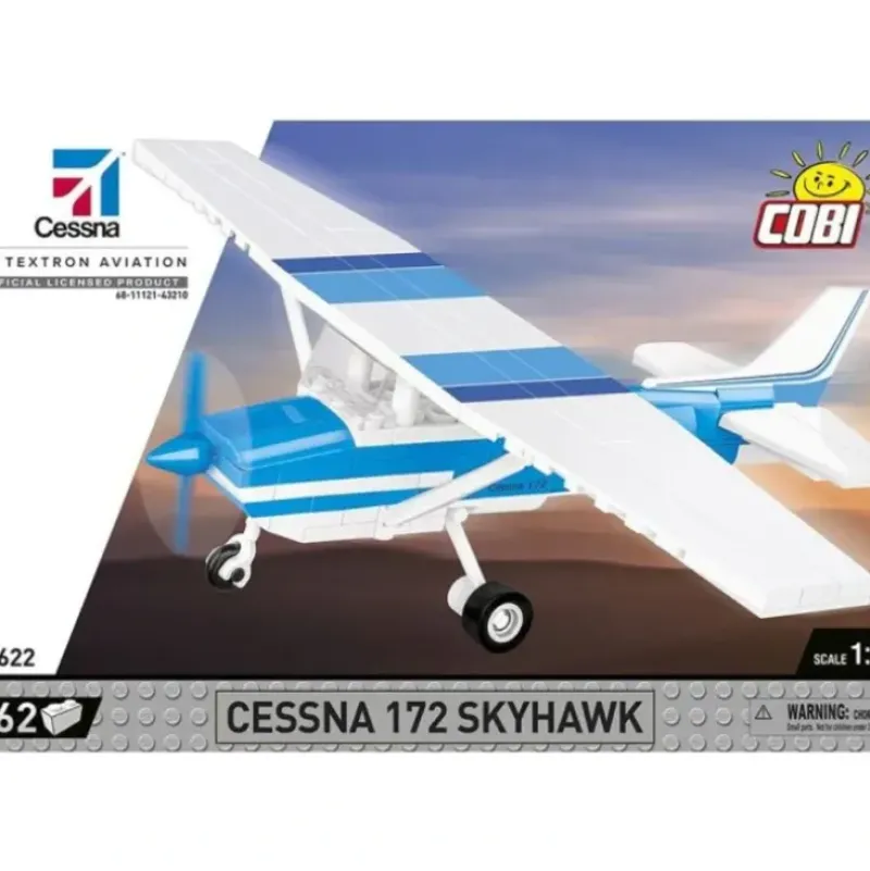 Airplane Model*Cobi 26622 Cessna 172 Skyhawk-White-Blue - Miniature Marvels: Airplane Models & Painted Dice