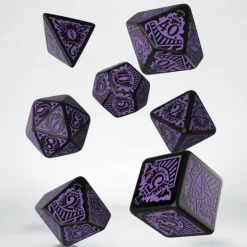Dice<COC Horror on the Orient Express Black & Purple Dice Set (7) QWS SCTO51 - Miniature Marvels: Airplane Models & Painted Dice