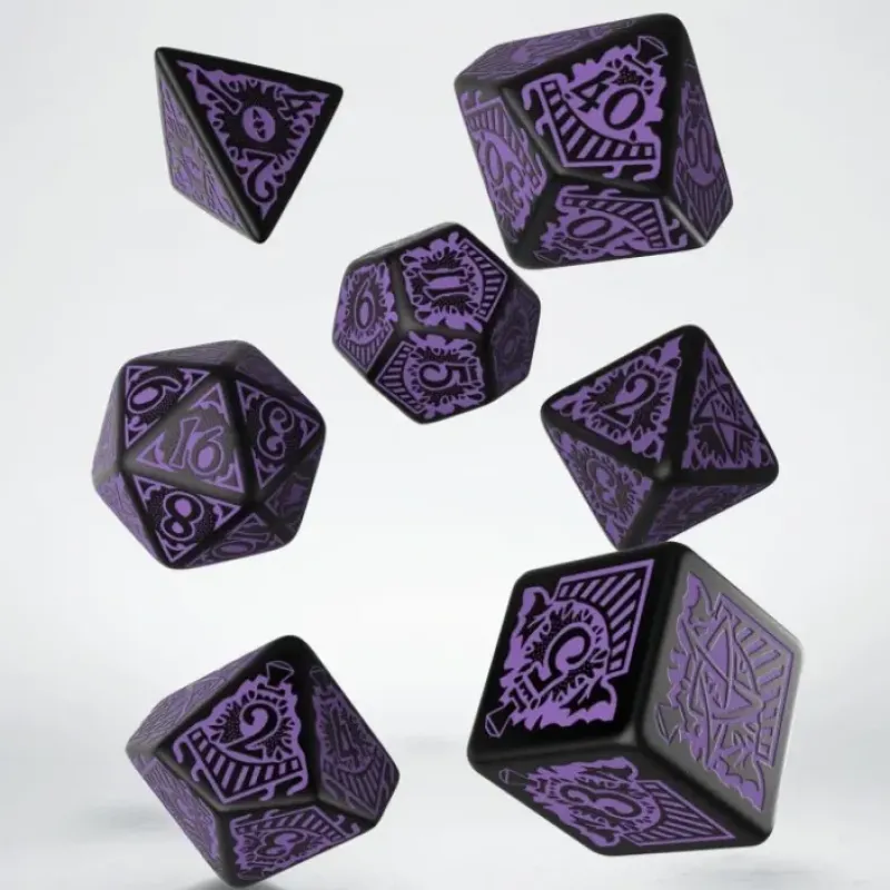 Dice<COC Horror on the Orient Express Black & Purple Dice Set (7) QWS SCTO51 - Miniature Marvels: Airplane Models & Painted Dice