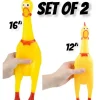 Egpull<COMBO SET of 2 - RUBBER CHICKENS - SQUEAK Sound Squeeze Screaming Dog Child Toy - Miniature Marvels: Airplane Models & Painted Dice
