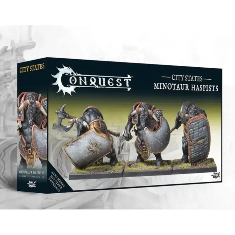 Miniature<Conquest, City States - Minotaur Haspists (PBCS302) LTG CONQ-15158 - Miniature Marvels: Airplane Models & Painted Dice