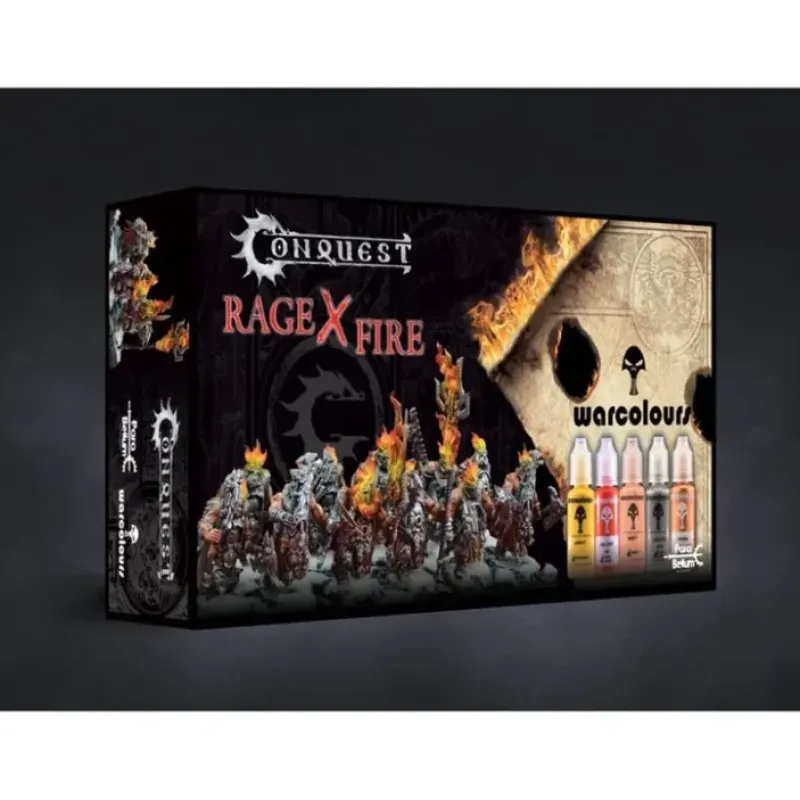 Miniature<Conquest, Rage X Fire Paint Set, Collab with Warcolours (PBW8968) LTG CONQ-12539 - Miniature Marvels: Airplane Models & Painted Dice