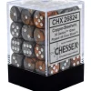 Dice<Copper-Steel / White: Gemini 12mm 36d6 Dice Block CHX 26824 - Miniature Marvels: Airplane Models & Painted Dice