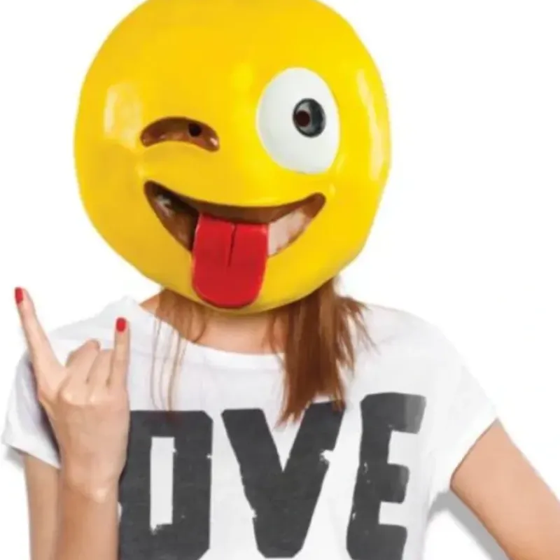 Egpull<Crazy Wink Tongue Emoji Smiley Smile Face Mask Latex Halloween Costume BigMouth - Miniature Marvels: Airplane Models & Painted Dice