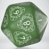 Dice<D20 Level Counter Green & White Die (1) QWS 20LEV14 - Miniature Marvels: Airplane Models & Painted Dice