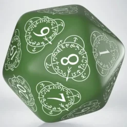 Dice<D20 Level Counter Green & White Die (1) QWS 20LEV14 - Miniature Marvels: Airplane Models & Painted Dice