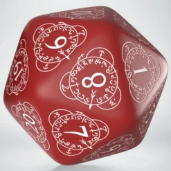 Dice<D20 Level Counter Red & White Die (1) QWS 20LEV03 - Miniature Marvels: Airplane Models & Painted Dice