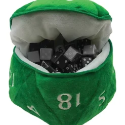 Accessories<D20 Plush Dice Bag - Green - Miniature Marvels: Airplane Models & Painted Dice