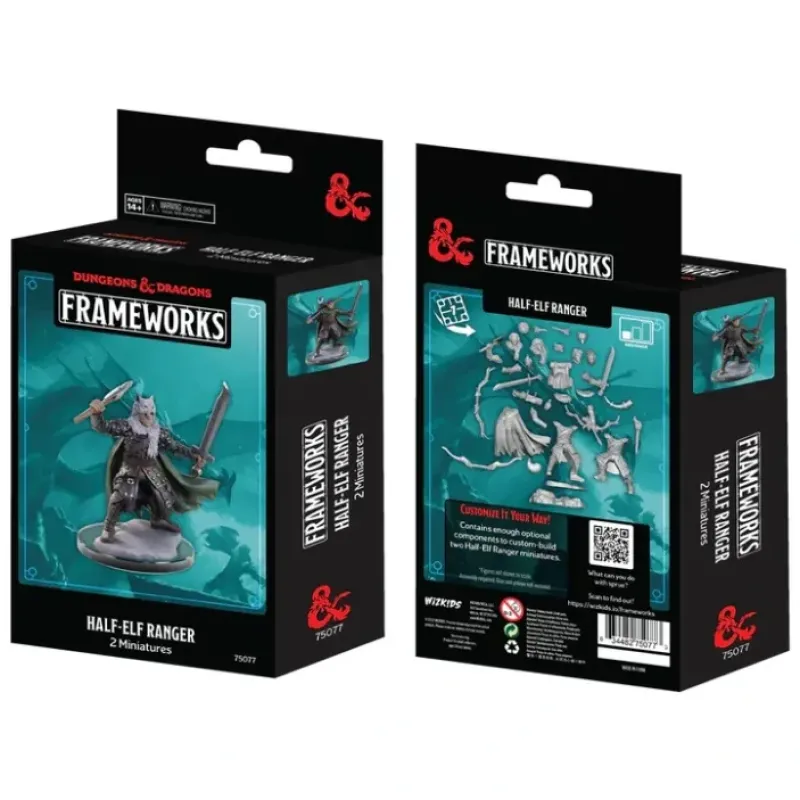 Miniature<D&D Frameworks: Game Color - Male Half-Elf Ranger WZK 75077 - Miniature Marvels: Airplane Models & Painted Dice