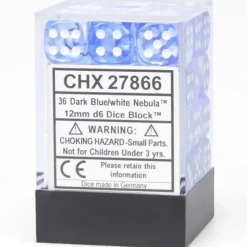 Dice<Dark Blue / White: Nebula 36d6 12mm Dice Block CHX 27866 - Miniature Marvels: Airplane Models & Painted Dice