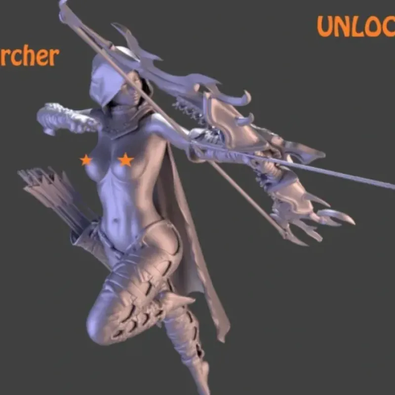 Miniature<Dark Elf, Stealth Topless - Miniature Marvels: Airplane Models & Painted Dice