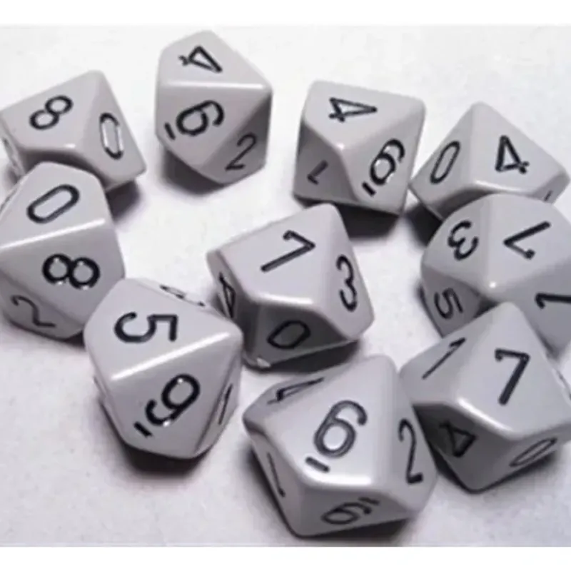 Dice<Dark Grey with Black: Opaque d10 Dice Set (10's) CHX 26210 - Miniature Marvels: Airplane Models & Painted Dice