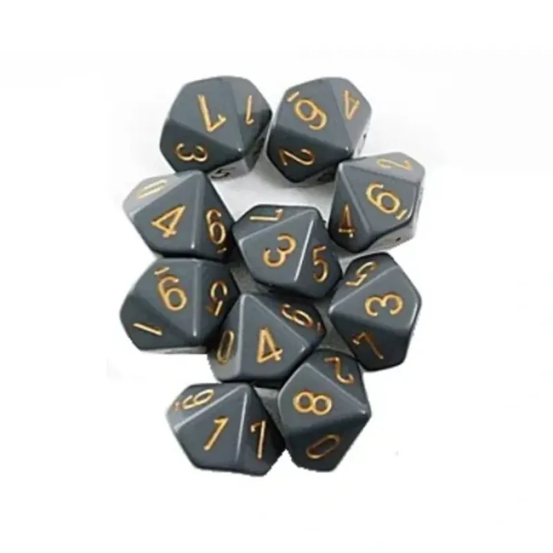 Dice<Dark Grey with Copper: Opaque d10 Dice Set (10's) CHX 25220 - Miniature Marvels: Airplane Models & Painted Dice