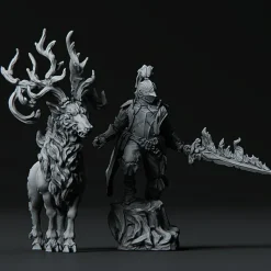 Miniature<Dark Knight With Stag - Miniature Marvels: Airplane Models & Painted Dice