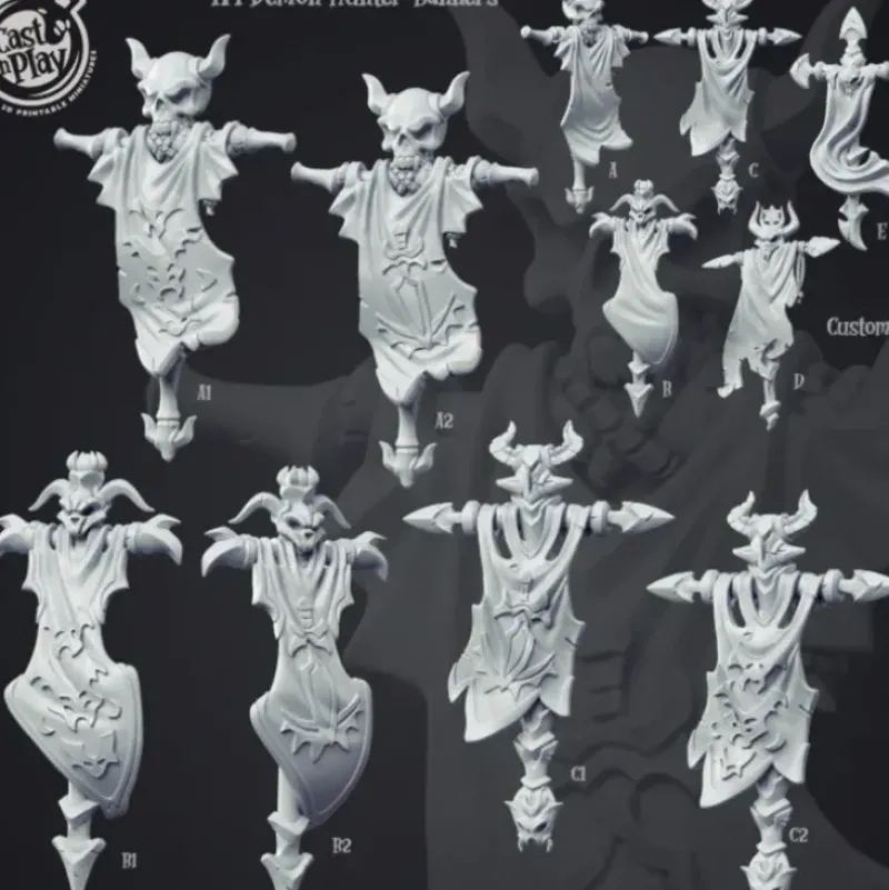 Shop All*Demon Hunter Banners - Miniature Marvels: Airplane Models & Painted Dice