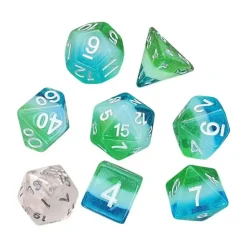 Dice<Dice Set: Blue Hawaiian SDZ 0005-08 - Miniature Marvels: Airplane Models & Painted Dice
